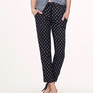 J. Crew Anchors Aweigh 100% Silk Pants Size 2 Coastal Grandma
